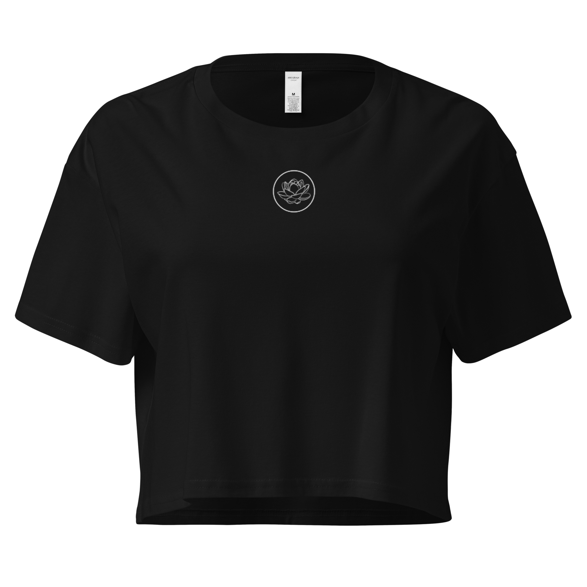 womens lotus crop top Black